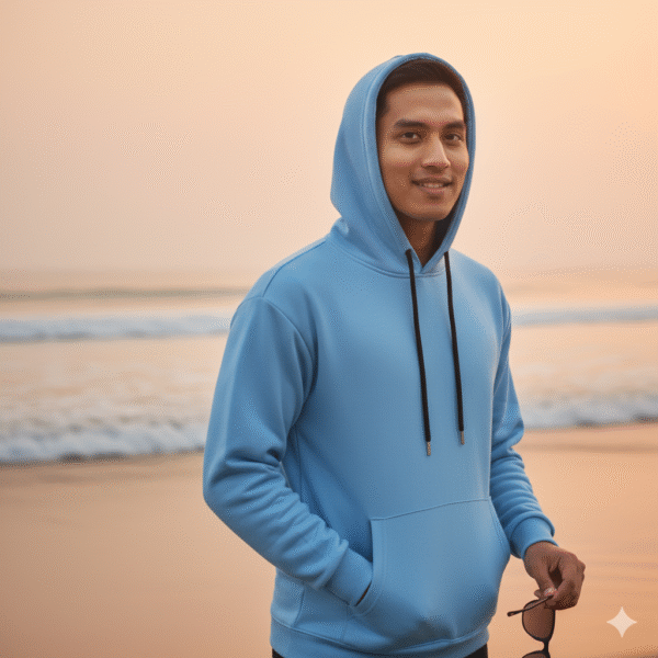 Sky Solid Premium Hoodie