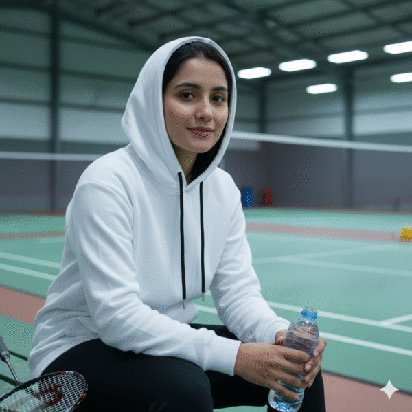 White Solid Premium Hoodie