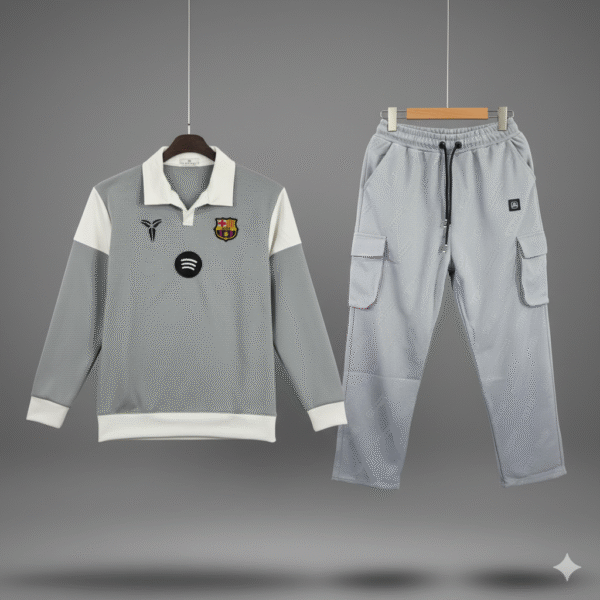 Premium Jersey & Jogger Set - Light Grey