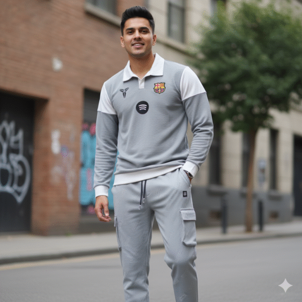 Premium Jersey & Jogger Set - Light Grey